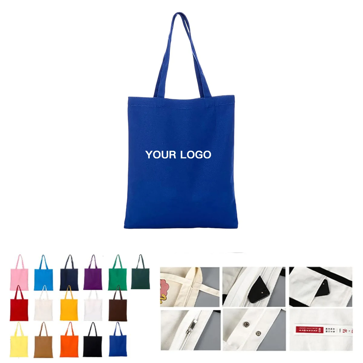 Reusable Canvas Tote 15.7 Inch for Work or Travel 1