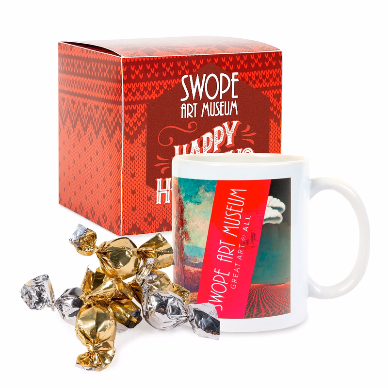 Warm Holiday Wishes Full Color Mug with Truffles in Gift Box