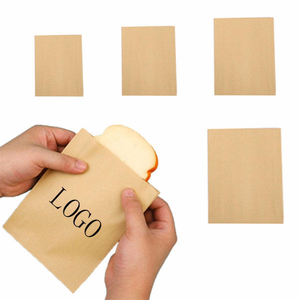 Food Grease-proof Kraft Paper Bag(7 1/16" L x 9 7/16" W x 1 3/16" H)