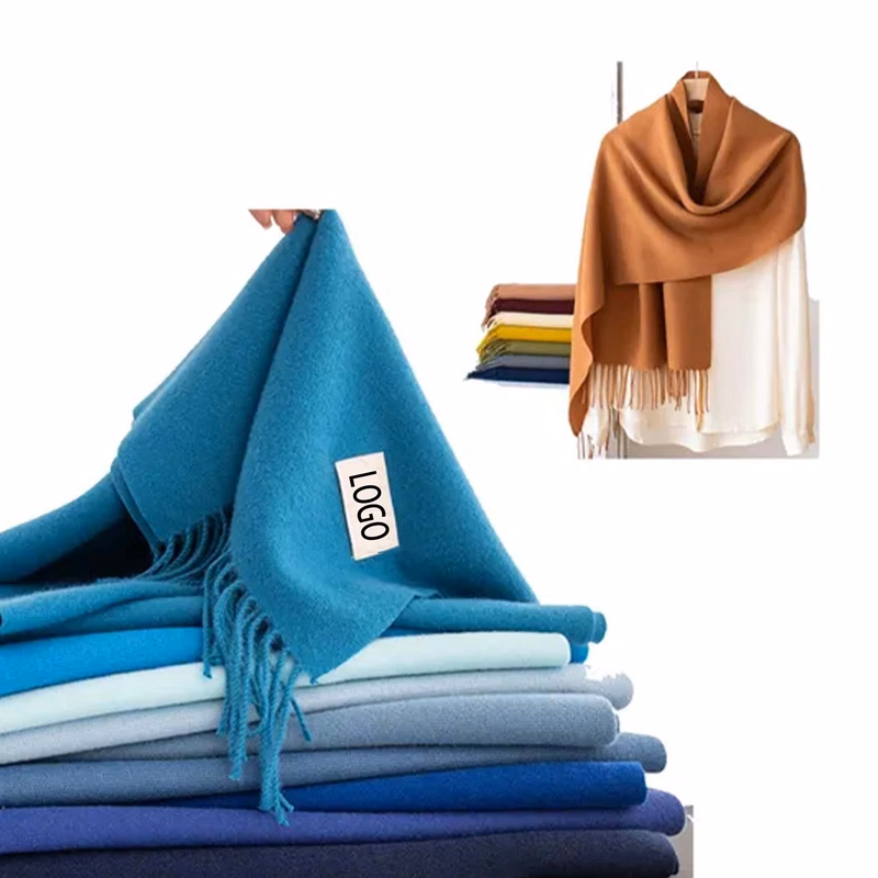 Autumn Winter Polyester Solid Color Scarf