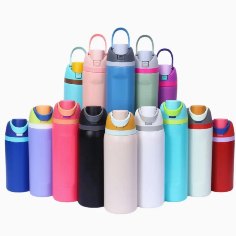 24 oz Insulated Stainless Steel Water Bottle with A Straw, custom water bottle with logo imprint 1