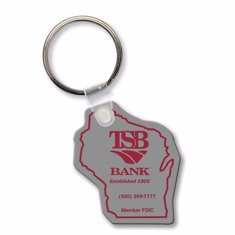 Wisconsin State Shape Key Tag (Spot Color)