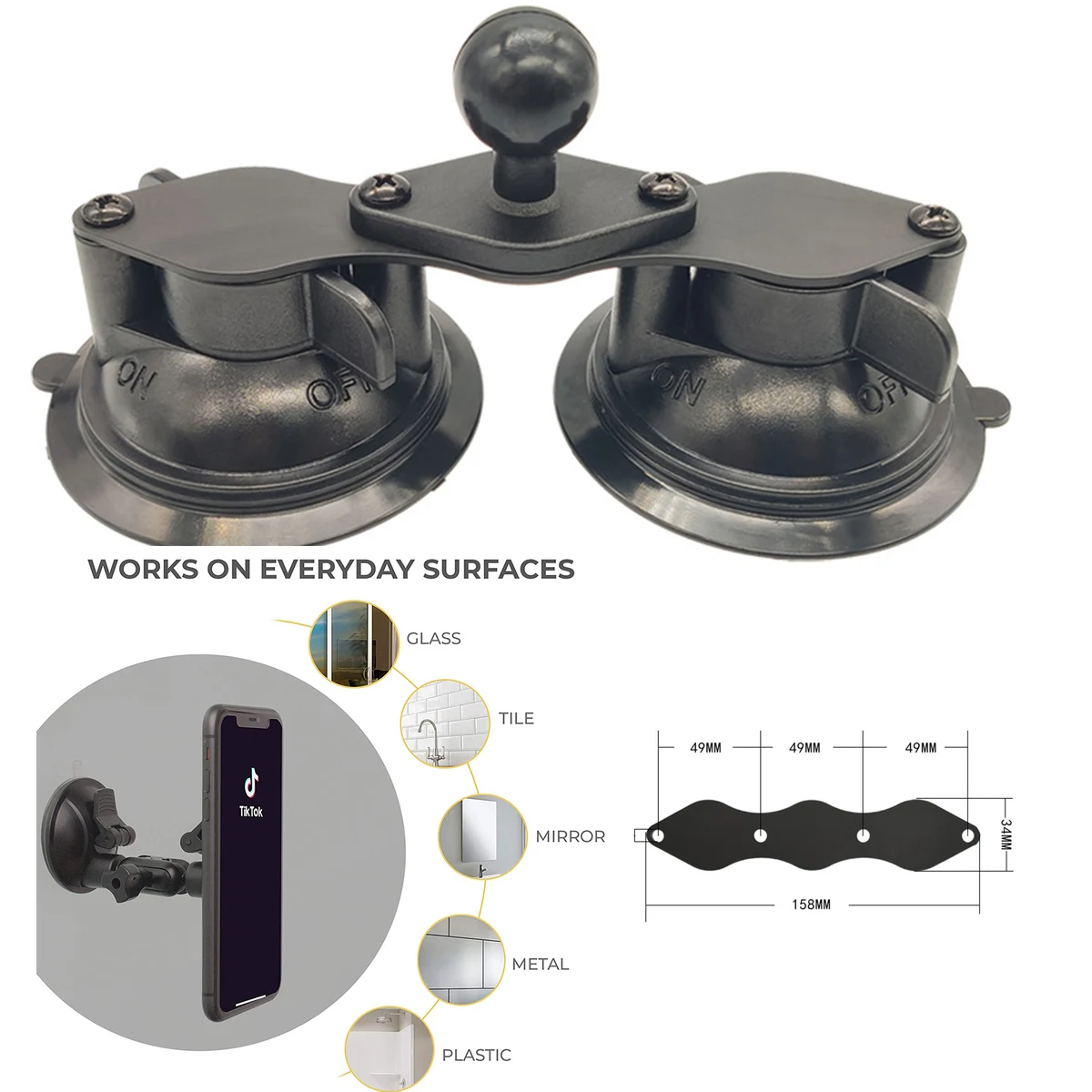 Shower Mirror Phone Holder Mount Stand 1