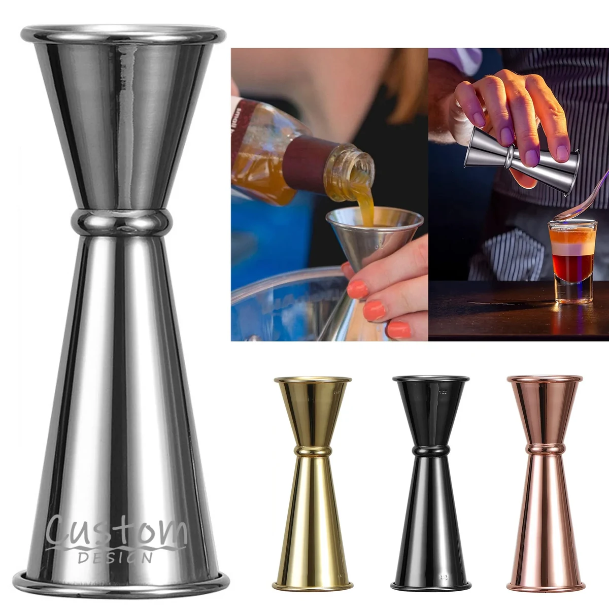 1oz / 2oz Stainless Steel Measure Jigger Cup 1