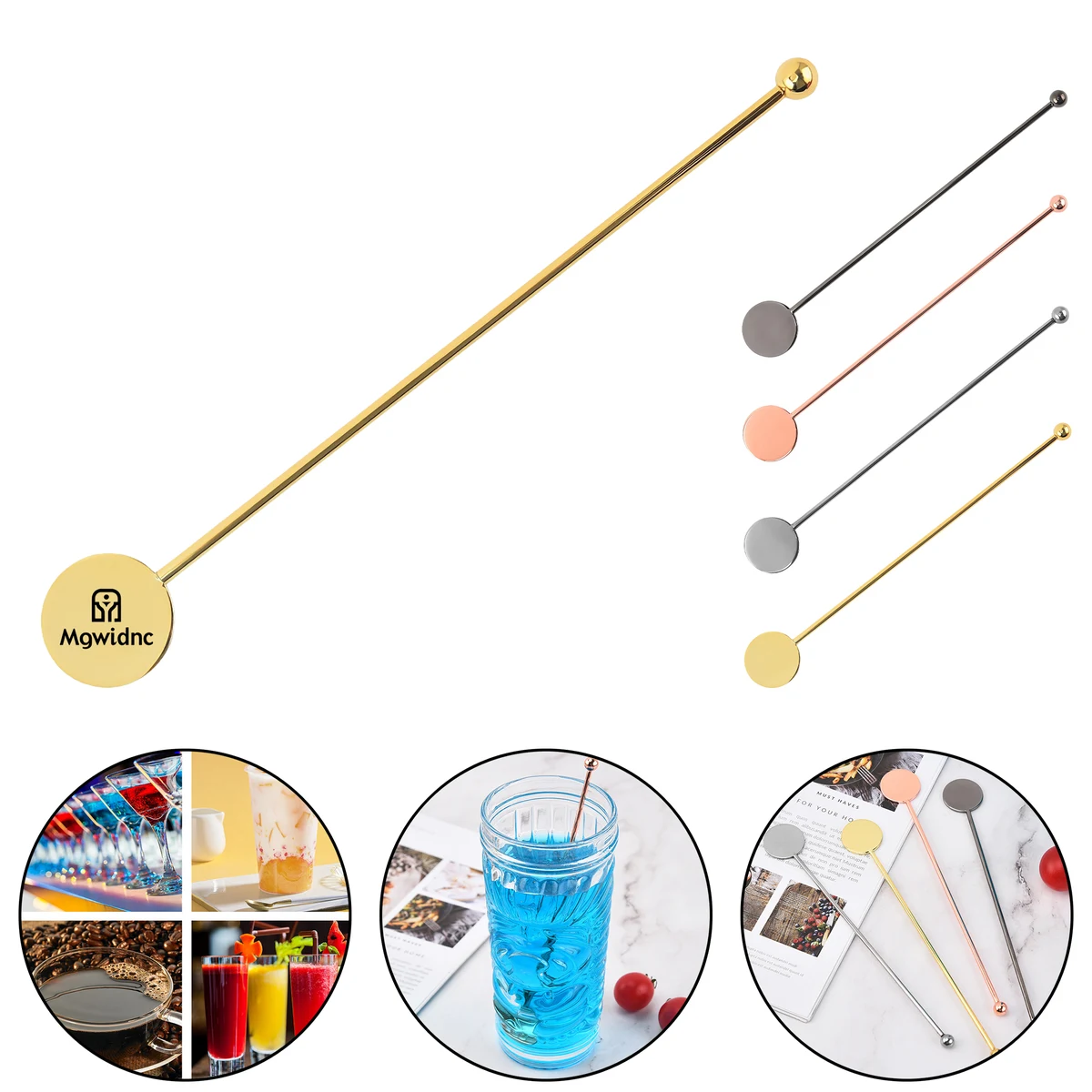 304 Stainless Steel Bar Tools Cocktail Stirrer Mixing Stick for Coffee Juice Milk Tea 1