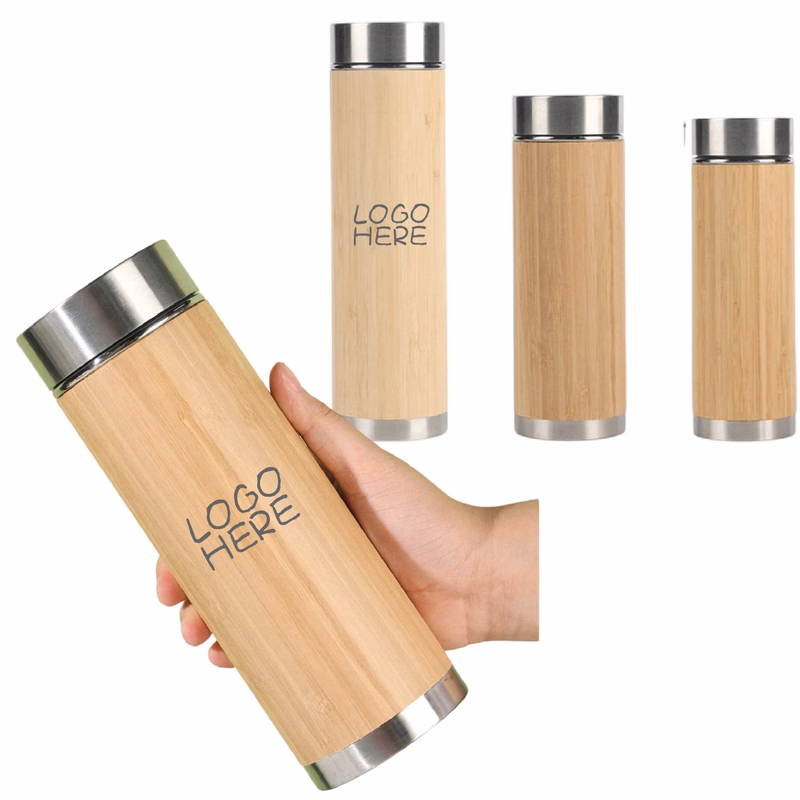 Insulated Bamboo Stainless Steel Water Bottle