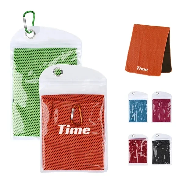 Custom 31.5 inch x 12 inch Polyester Cooling Towel With Waterproof Bag — Sports & Fitness Gear 1