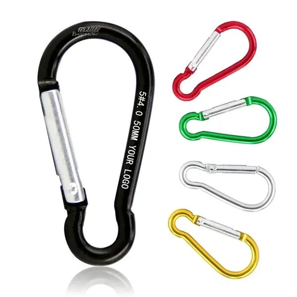 Custom 6mm Aluminum Carabiner Keychain with Metal Split Ring — Durable Key Clip 1