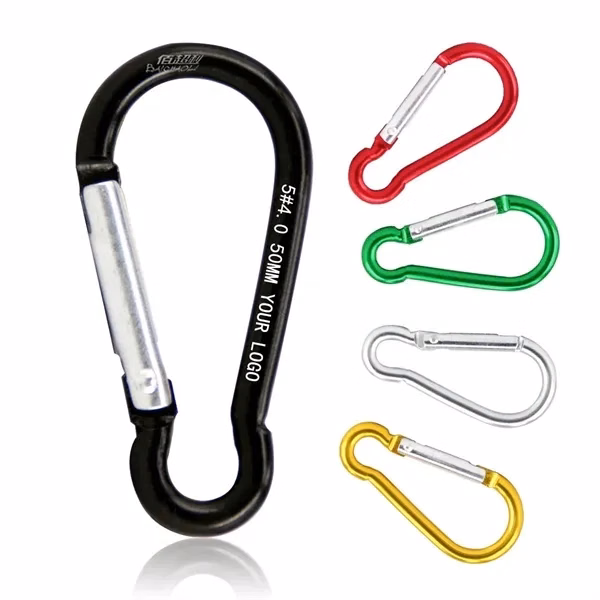 Custom 6mm Aluminum Carabiner Keychain with Metal Split Ring — Durable Key Clip