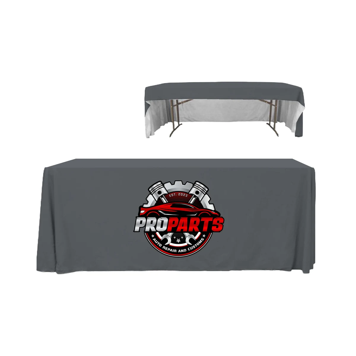 6 ft. 3 Sided PolyKnit Table Cover (Full Color Logo) 1