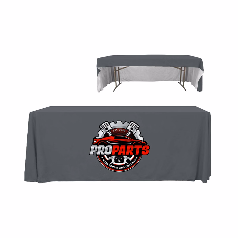 6 ft. 3 Sided PolyKnit Table Cover (Full Color Logo)