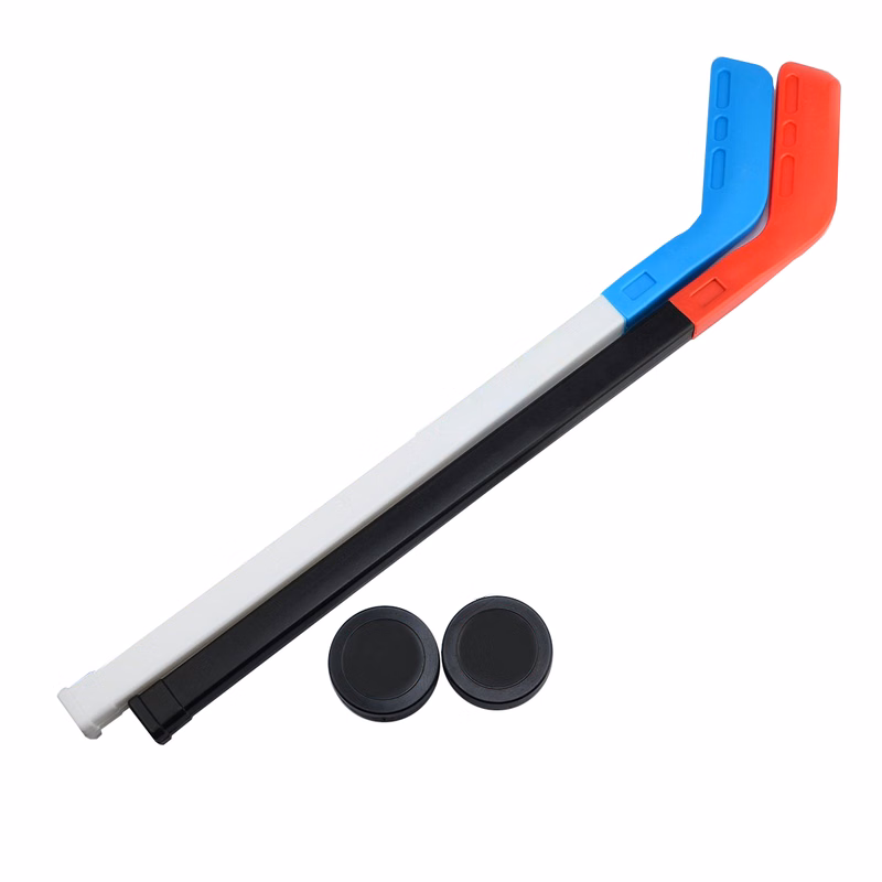 Mini Hockey Stick Set w/ 2 Hollow Pucks for Kids