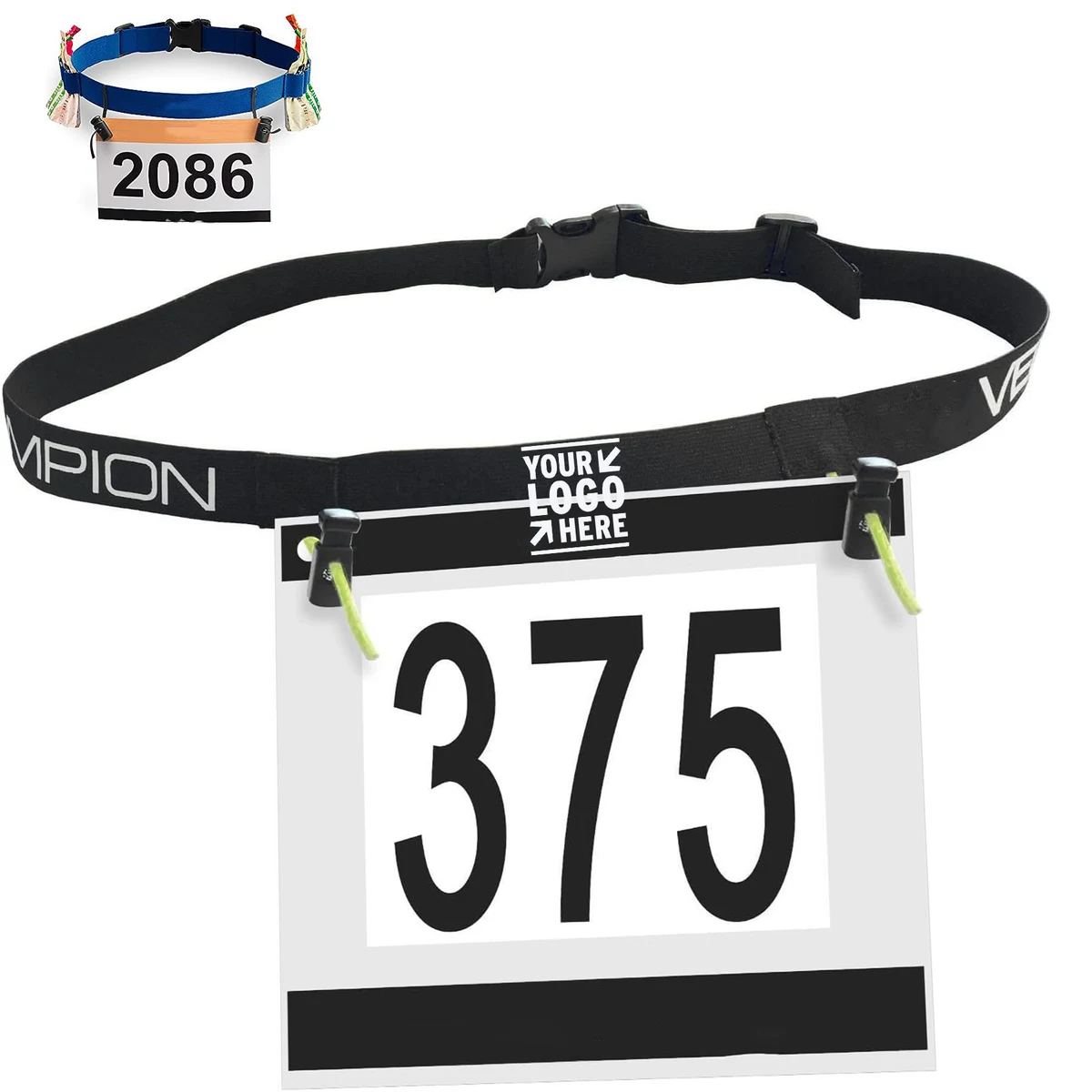 No Pin Needed Running Triathlon Marathon Number Belt 1