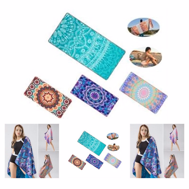 Logo Printed Double-Faced Pile Beach Towel