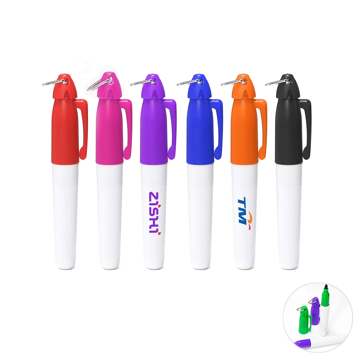 Fine Tip Permanent Marker w/Key Ring Cap 1
