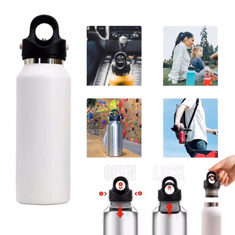 Water Bottle with Twist-Free and No-Screw Insulated Flask