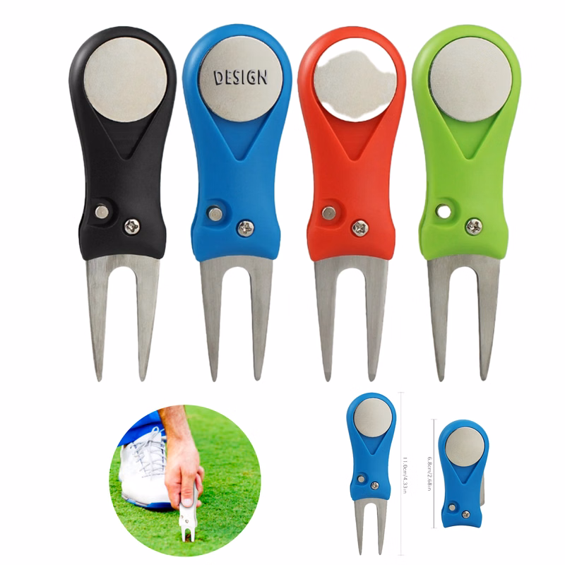Pocket Golf Divot Tool with Spring Action Design