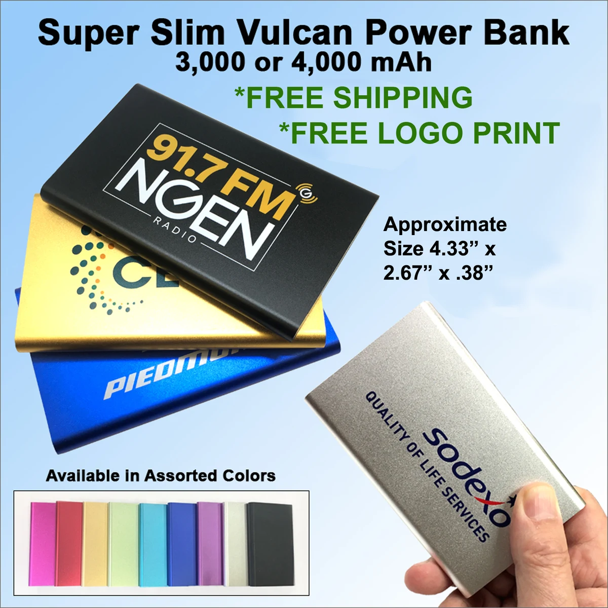 Super Slim Vulcan Power Bank 4000 mAh 1
