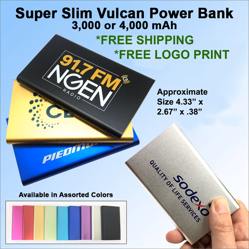 Super Slim Vulcan Power Bank 4000 mAh