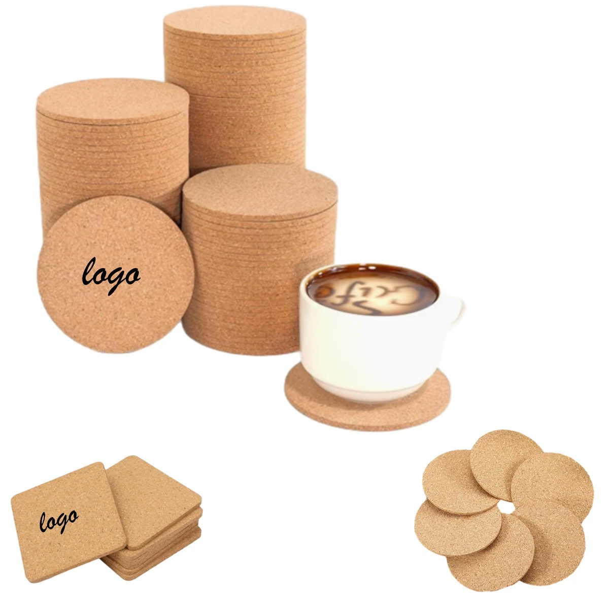 Ceramic Non-Slip Heat-Resistant Cork Coasters for Daily Use 1