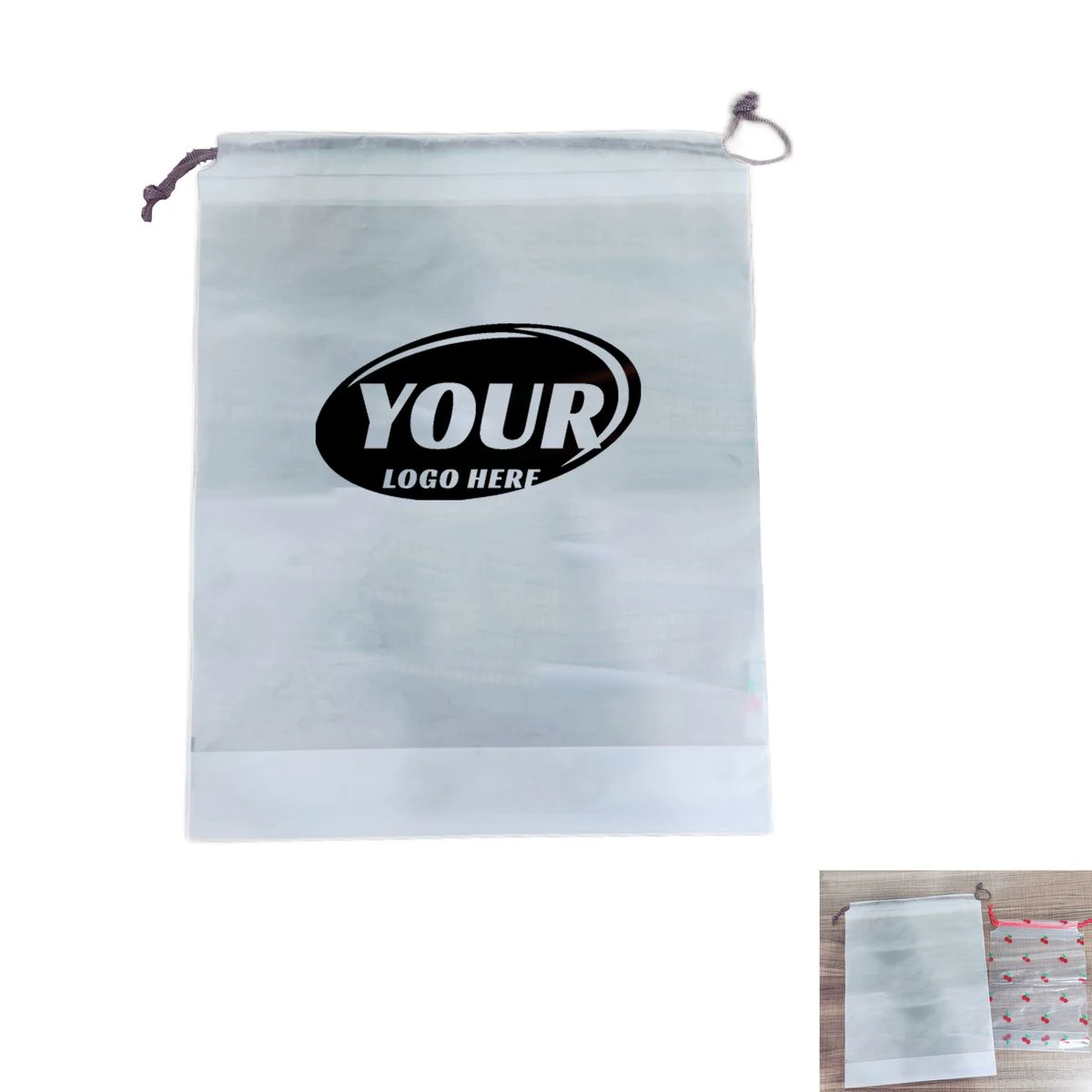 Frosted Transparent Drawstring Pouch 1