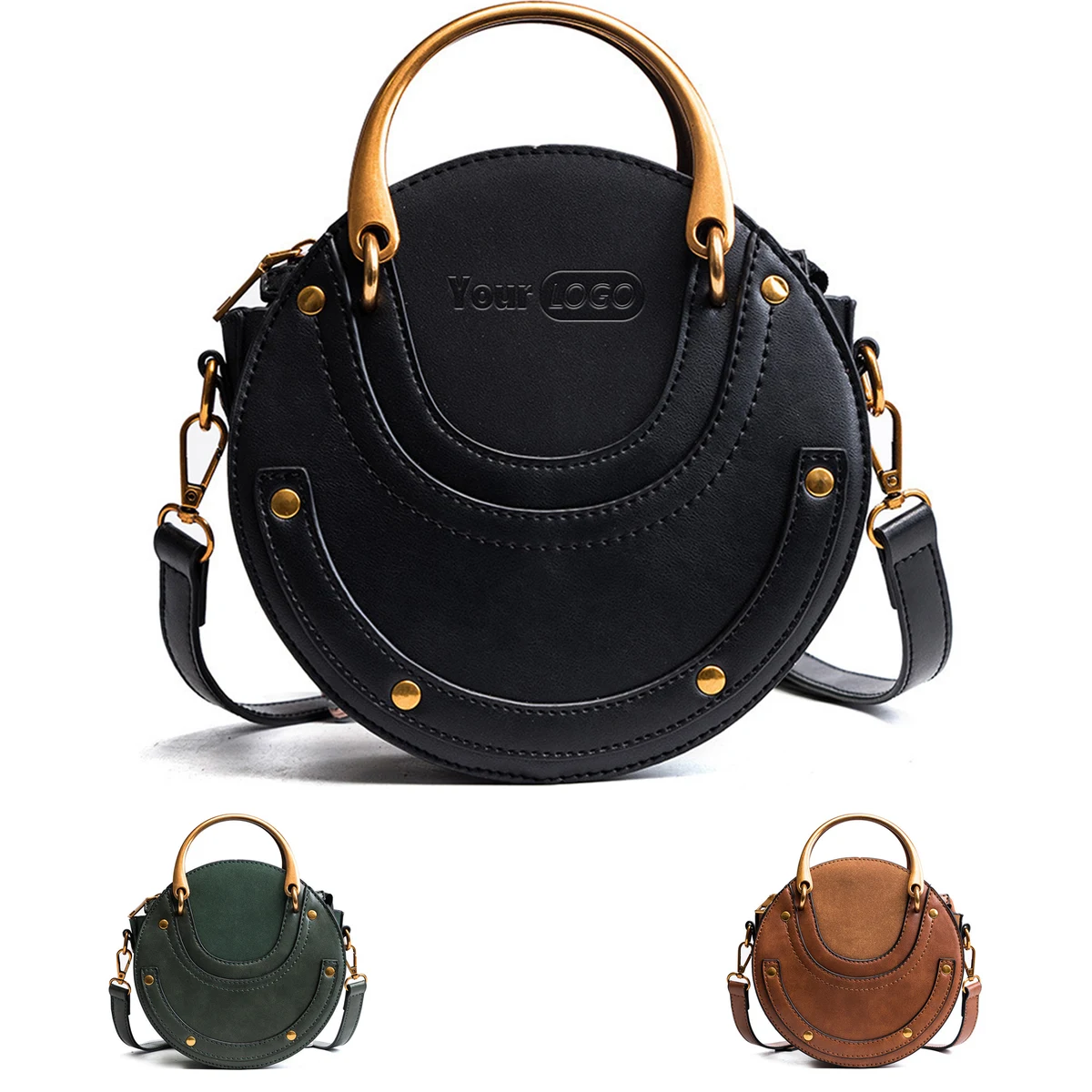 Pu Vintage round Frosted Cross-body bag 1