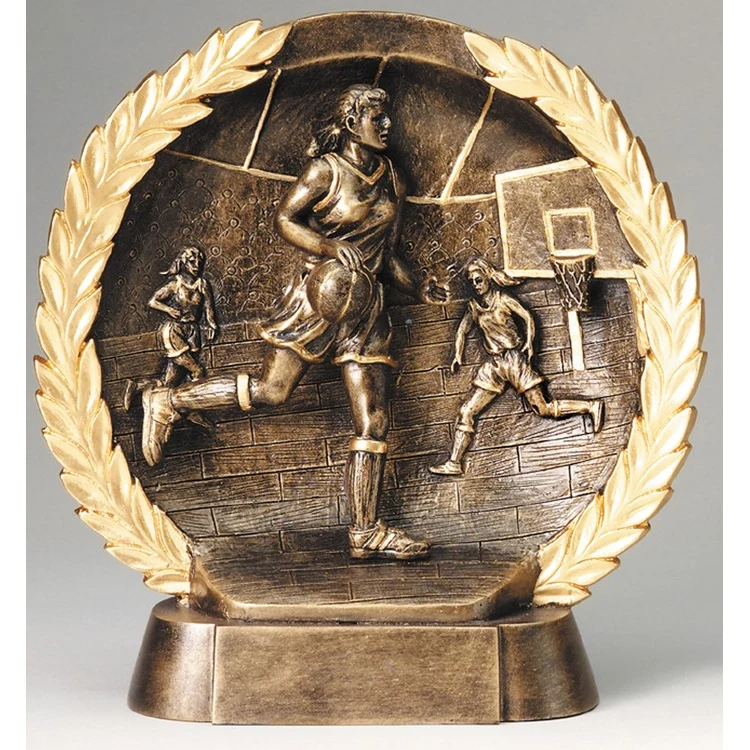 Basketball Female High Relief Circular Plate Award 1