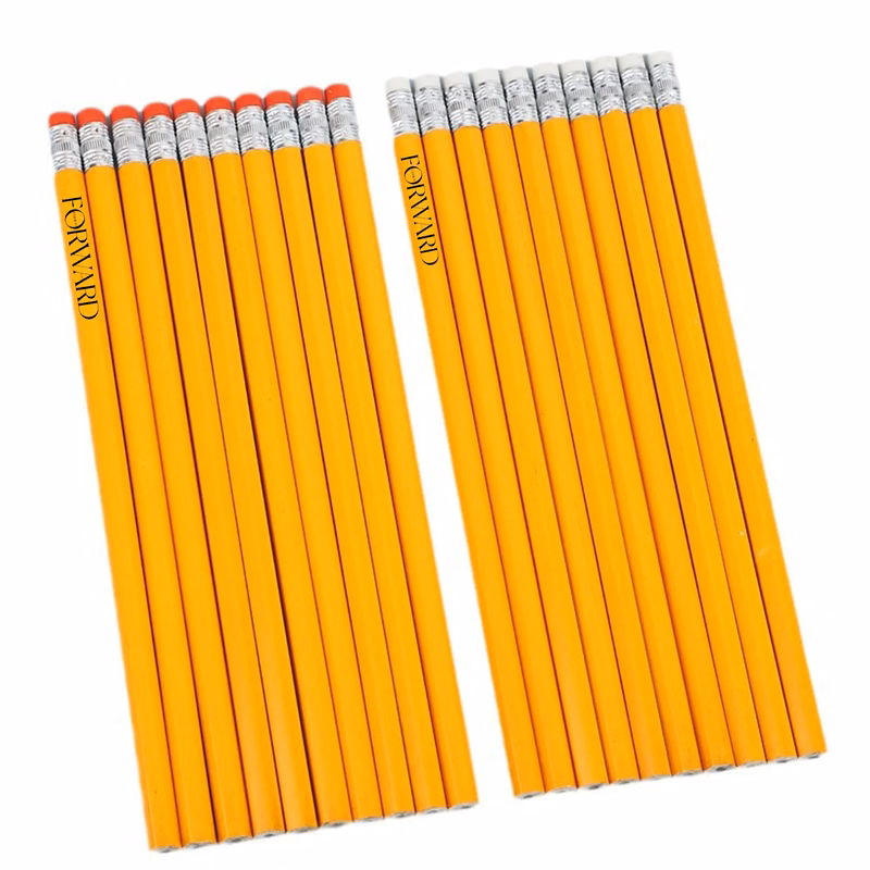 Pencils with Erasers Logo Printed for Students Designers