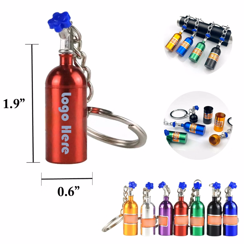 MOQ100 Mini Portable Aluminum Pill Bottle Keychain