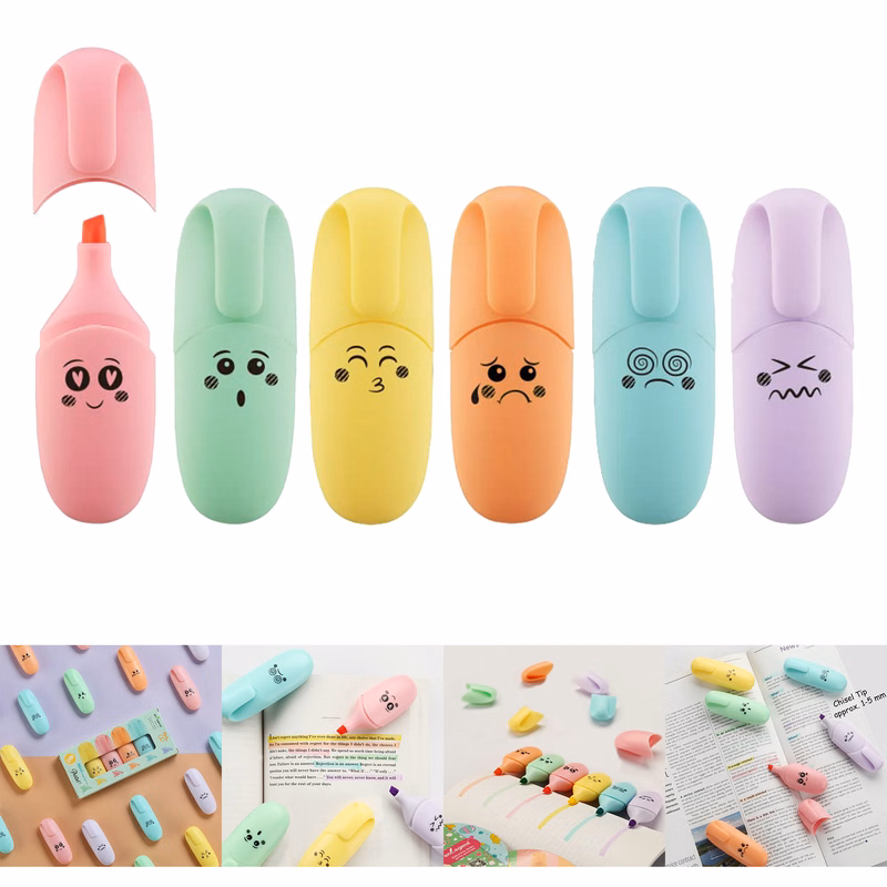 6 Piece Mini Highlighter Pen