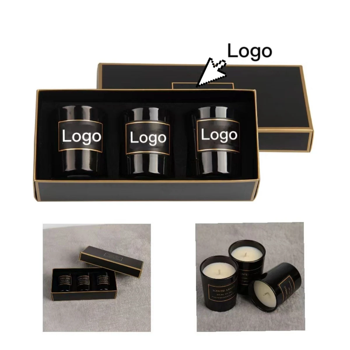 Soybean Wax Black Candle Gift Set 1
