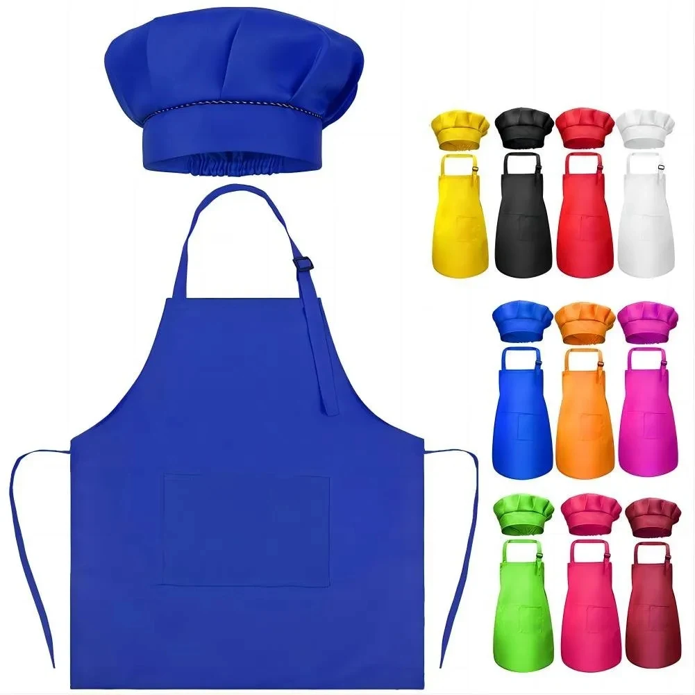 Kids Aprons Chef Hats Set 1