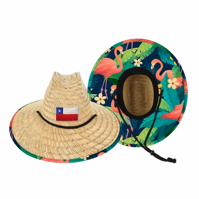 Custom Lifeguard Style Woven Straw Hat