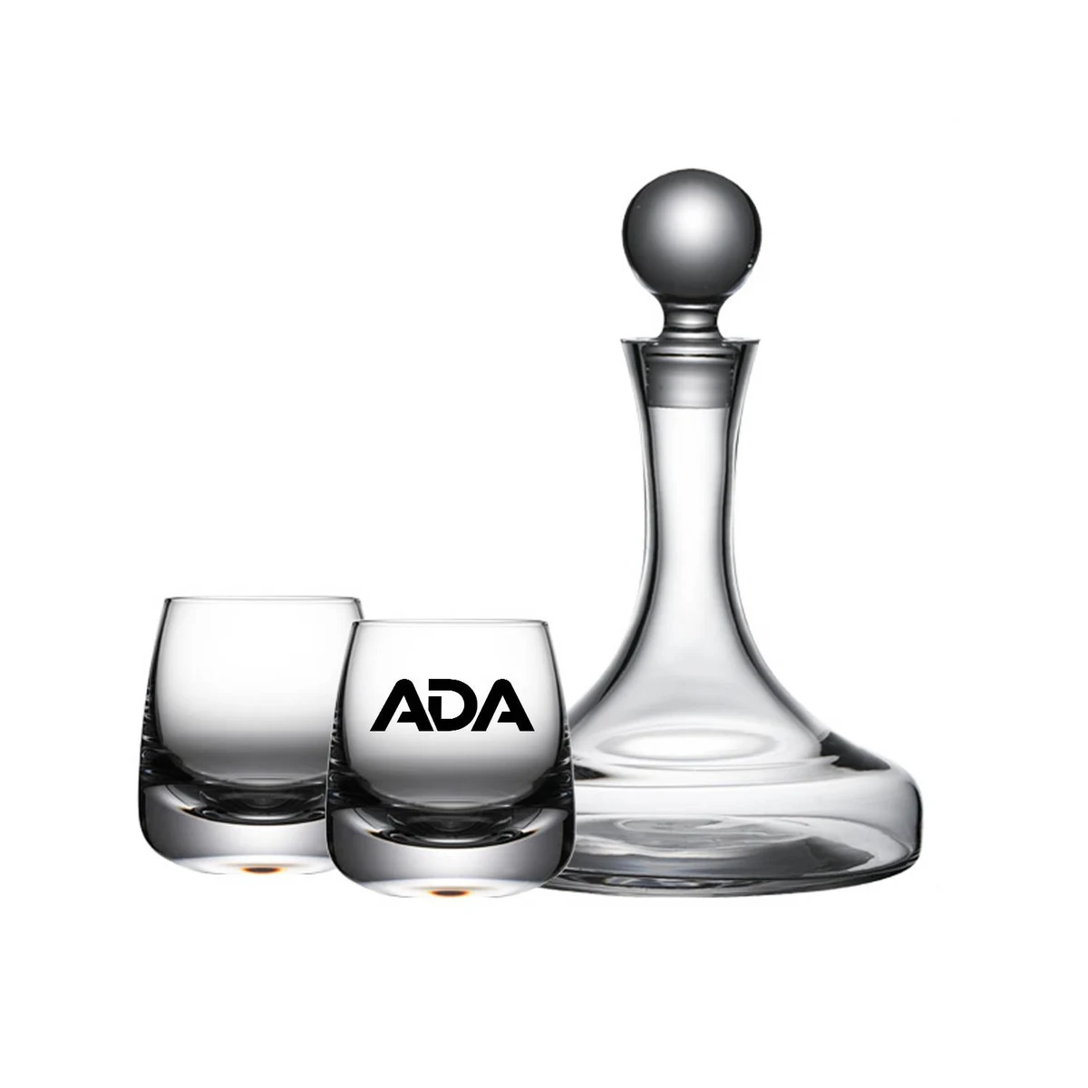 37oz Crystal Whiskey Decanter Set w/ 2 Glasses 1