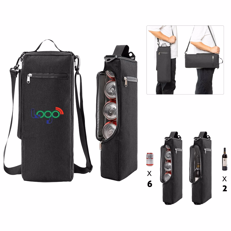 Full Color Insulated Wine and Beer Cooler Bag with Shoulder Strap