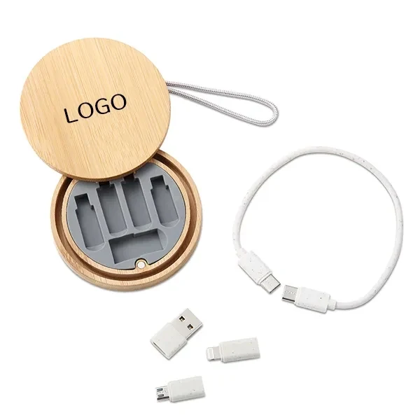 Bamboo Round Multi USB Charging Cable Kit 1