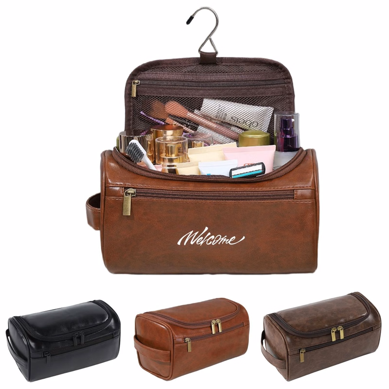 PU Leather Hanging Travel Shaving Dopp Kit