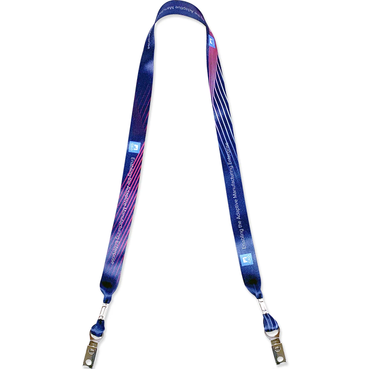 3/4" Heavy Weight Satin Lanyard with Double Bulldog Clips 1