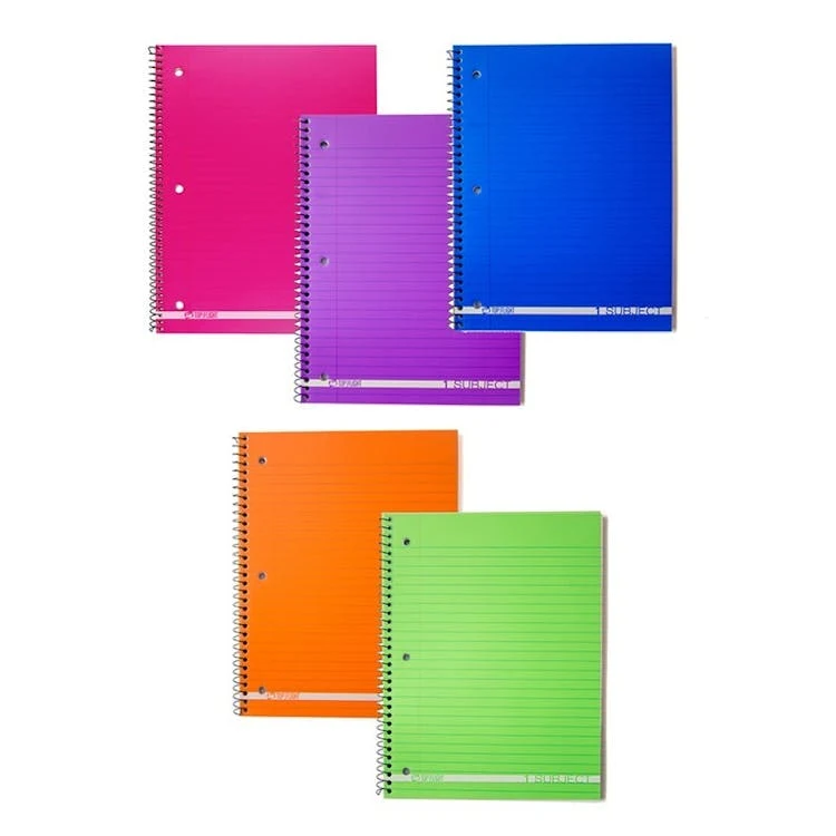 1 Subject College-Ruled Spiral Notebooks - 100 Sheets Assorted Colors 1