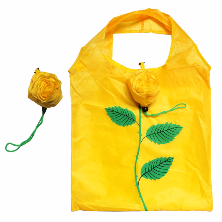 Custom printed tote bag floral rose flower promotional Recycle Pouch Foldable tote bag eco friendly