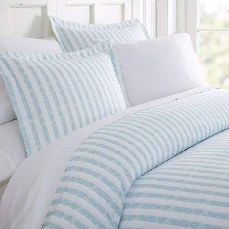 Duvet Cover Sets - Blue Stripe Twin 2 Piece