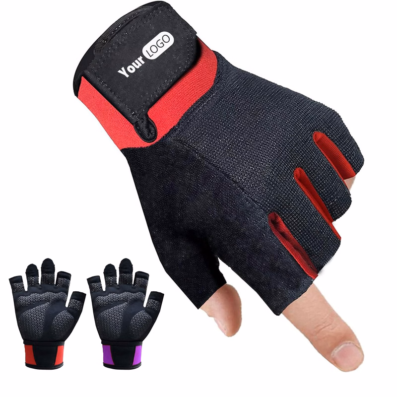 Polyester Half Finger Exercise And Fitness Gloves