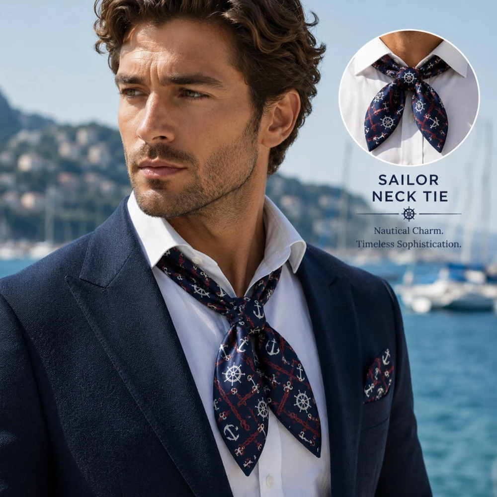 Sailor Polyester Silk Sublimation Neck Tie 1
