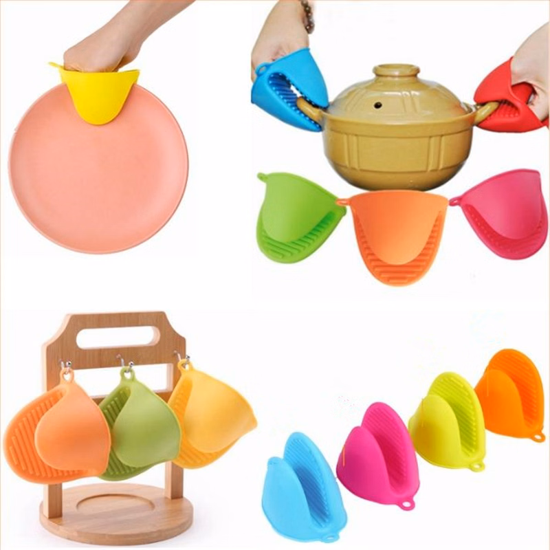 Thickened Mini Oven Gloves, Heat-Insulating, Mitts Oven Microwave Tray Anti-Scalding Hand Clip