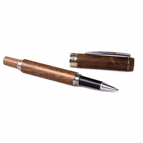 Inforest Flat Top Wood Screw Off Cap Rollerball Pen