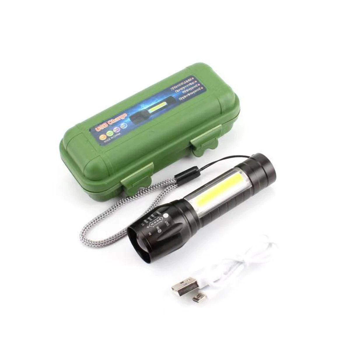COB Side Lights USB Rechargeable Flashlight 1
