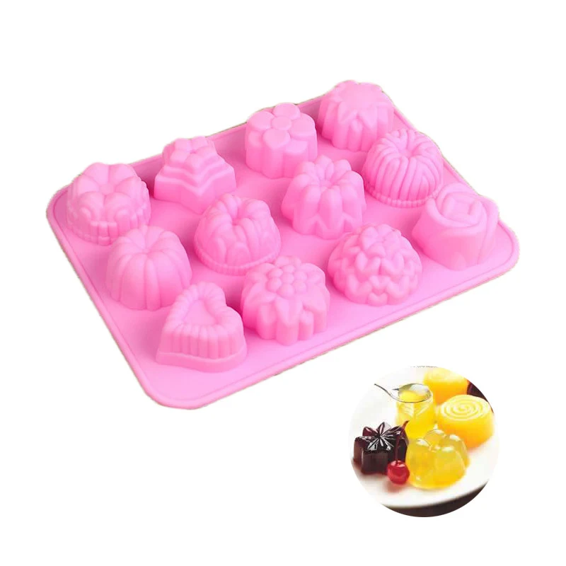 12 Grid Handmade Soap Mold Silicone Cake DIY 1