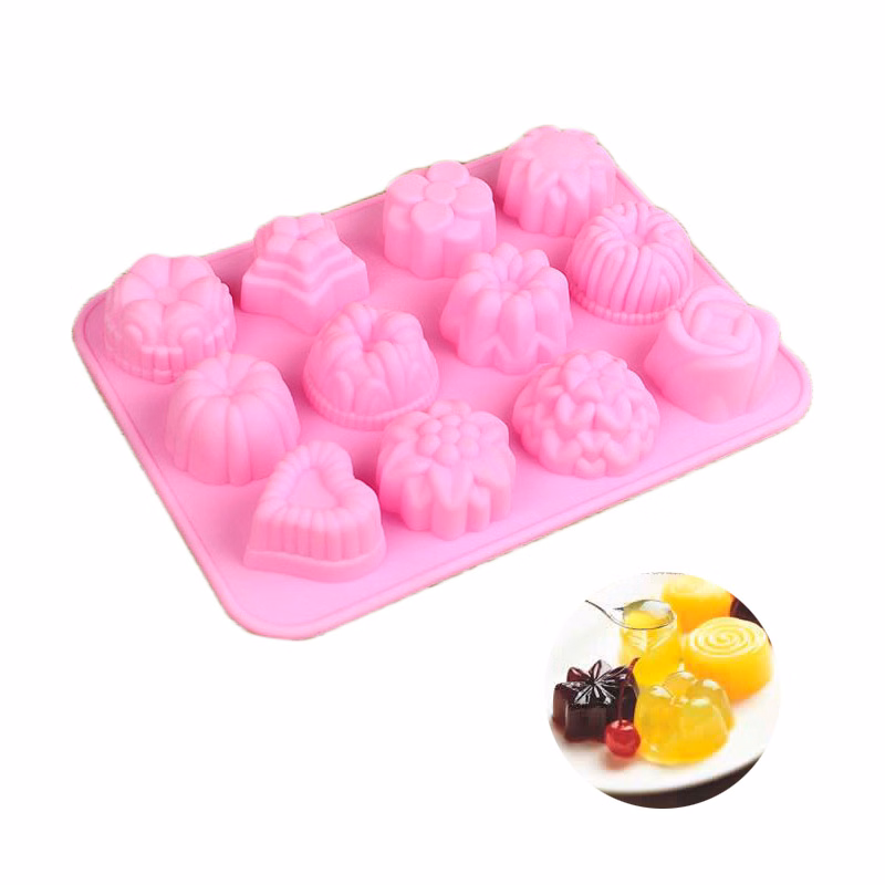 12 Grid Handmade Soap Mold Silicone Cake DIY