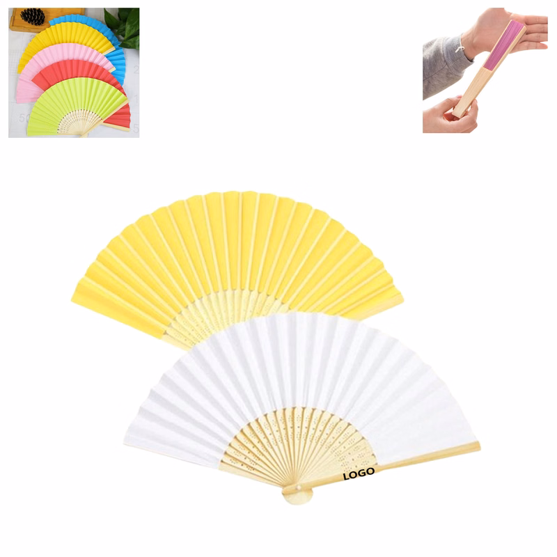 MOQ 100pcs Folding Single-Sided Bamboo Fan