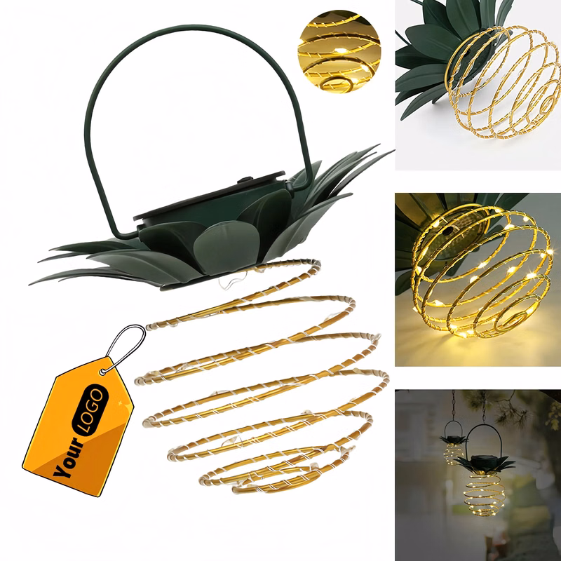 Upgraded Solar Pineapple Lantern With LED String Lights